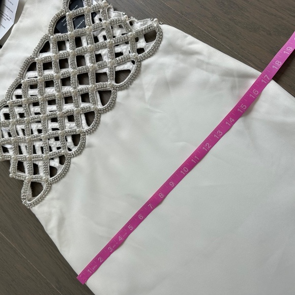 Retrofete SOLENE White Dress Cut Out Pearl Crystal Embellished XS X-SMALL - Picture 12 of 14